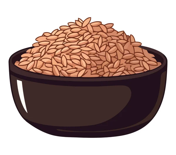 Beyaz Yerine Organik Pirinç Tasarımı Çizimi — Stok Vektör
