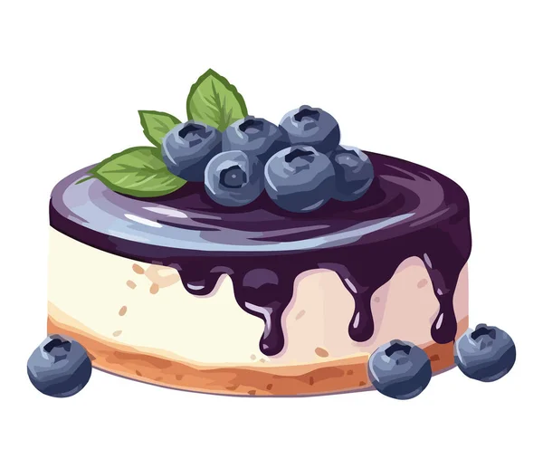 Sweet Pie Dengan Blueberry Atas Putih - Stok Vektor