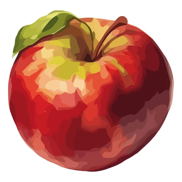 Juicy Apple Illustration White — Stock Vector