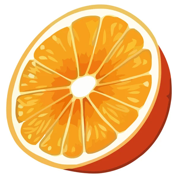 Saftige Orangenscheibe Über Weiß — Stockvektor