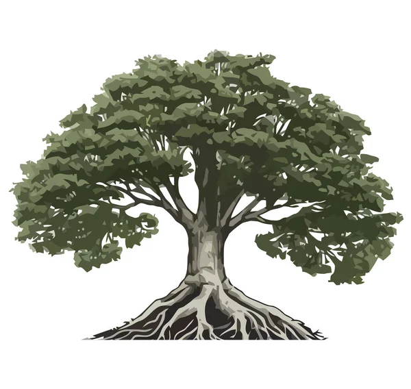Natureza Árvore Grande Sobre Branco — Vetor de Stock