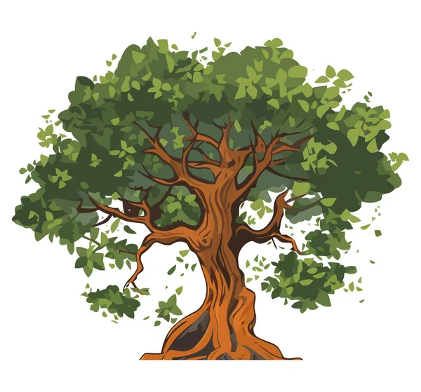 Natura Duży Projekt Wektor Drzewa Nad Białym — Wektor stockowy