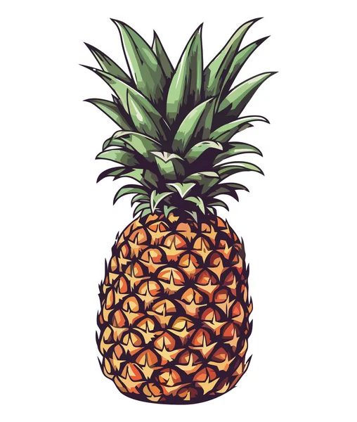 白色上的多汁菠萝图案 — 图库矢量图片