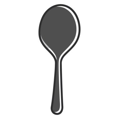 Beyaz üzerine çelik kaşık vektör tasarımı