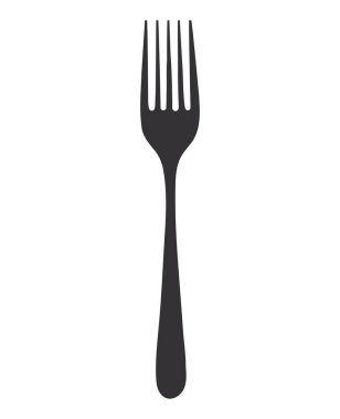 Beyaz yerine tatlı çatal tasarımı çizimi