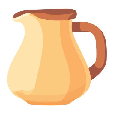 Sarı saplı toprak sürahisi beyazın üstünde