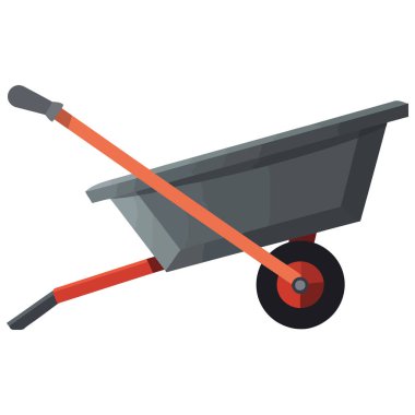 Beyaz üzerine gri el arabası tasarımı