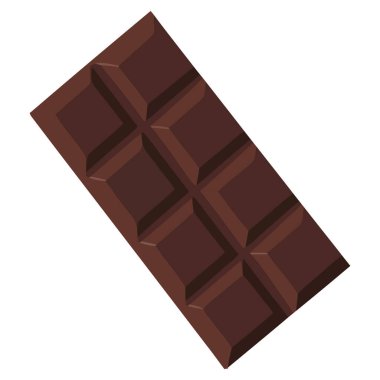 Chocolate bar design over white