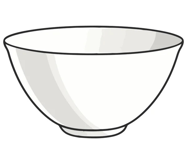厨房碗的设计盖过了白色 — 图库矢量图片