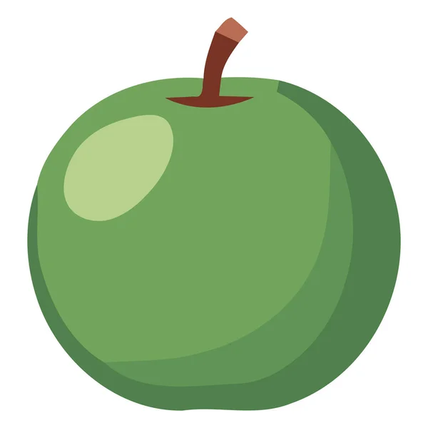 Saftiger Grüner Apfel Über Weißer — Stockvektor