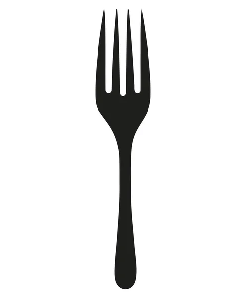 Black Fork Illustration White — Stock Vector