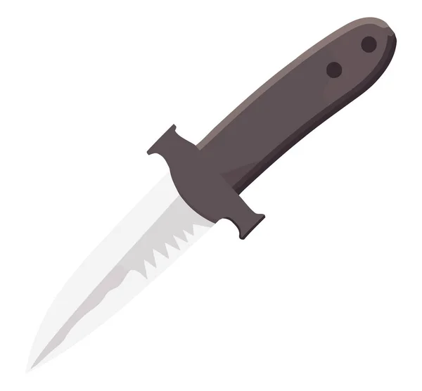Keskin Çelik Bıçak Beyazın Üstünde — Stok Vektör