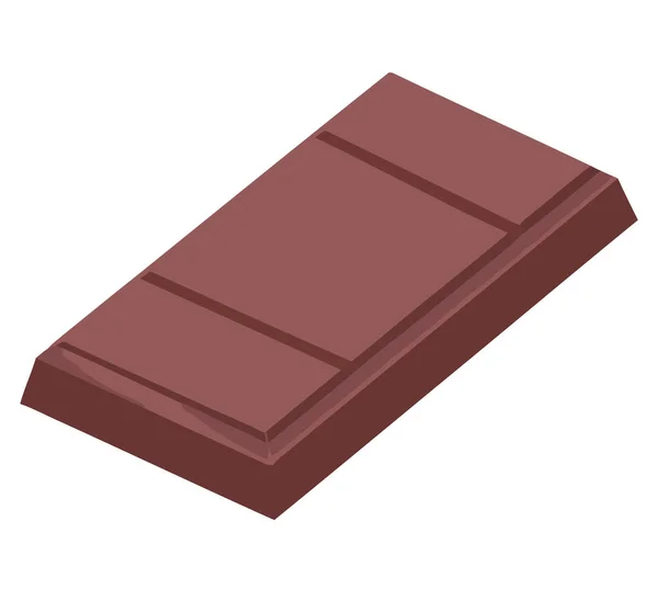 Vetor Design Barra Chocolate Escuro Sobre Branco — Vetor de Stock