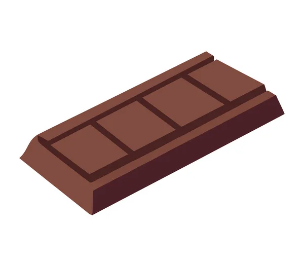 Chocolate Dulce Barra Vector Sobre Blanco — Vector de stock
