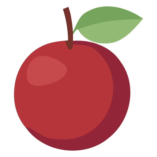 Saftiger Apfel Mit Roter Farbe Über Weißem — Stockvektor