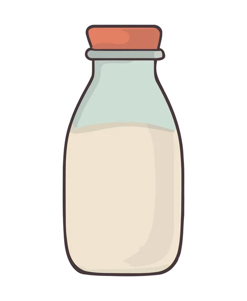 Organic Milk Bottle White — Stock Vector