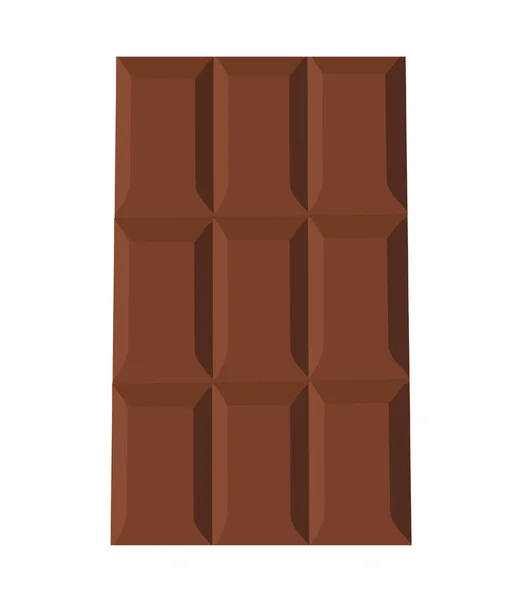 Chocolate Doce Barra Chocolate Sobre Branco — Vetor de Stock