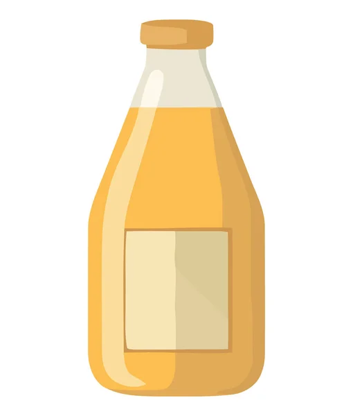 Szklana Butelka Orzeźwiającym Napojem Organicznym Białym — Wektor stockowy