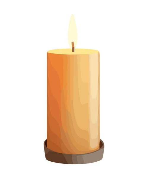 Glowing Candle Design White — Stock Vector