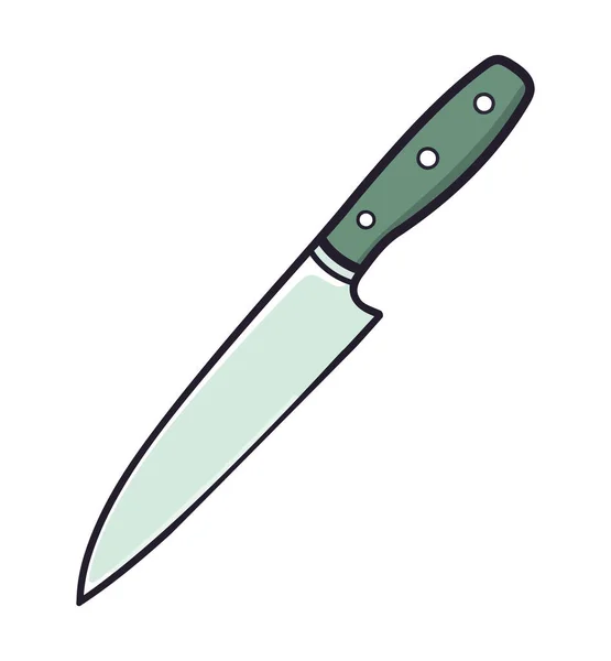 Иллюстрация Ножа Нержавеющей Стали Поверх Белого — стоковый вектор