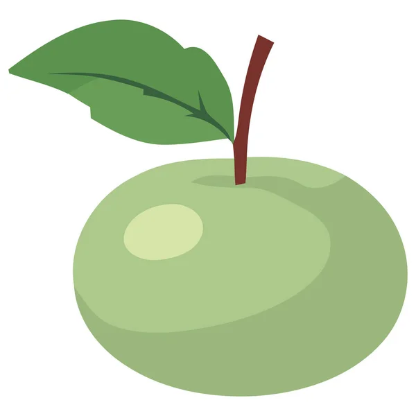 Pomme Juteuse Couleur Verte Sur Blanc — Image vectorielle
