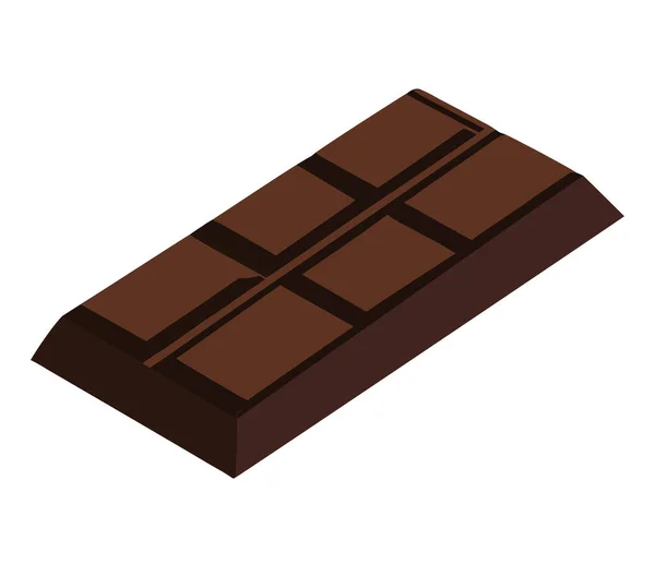 Diseño Barra Chocolate Negro Sobre Blanco — Vector de stock