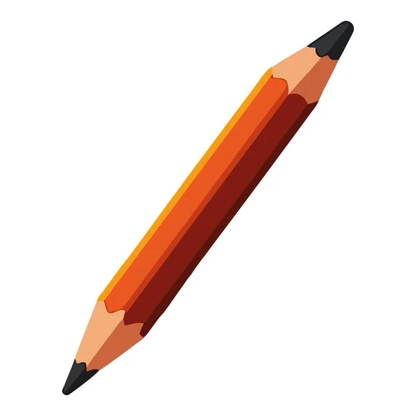 Narancs Ceruza Deisgn Felett Fehér — Stock Vector