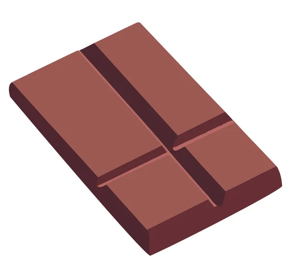 Donkere Chocolade Bar Illustratie Ontwerp Boven Wit — Stockvector