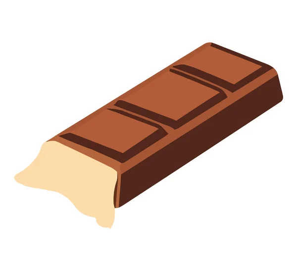 ホワイトの上に甘いチョコレートバーのデザインイラスト — ストックベクタ