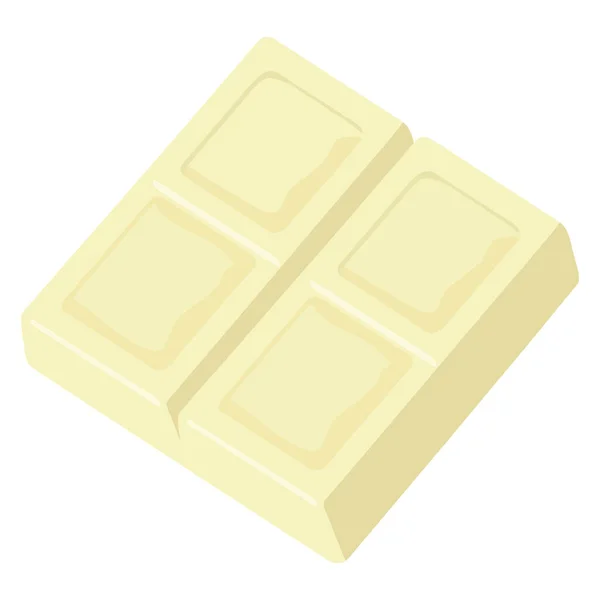 Diseño Barra Chocolate Blanco Sobre Blanco — Vector de stock