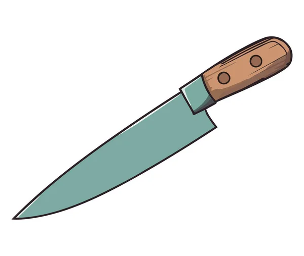 Κοφτερό Μαχαίρι Από Ατσάλι Πάνω Από Λευκό — Διανυσματικό Αρχείο