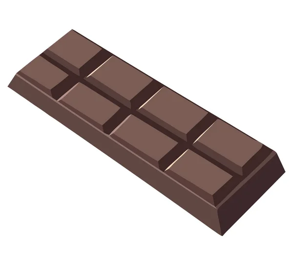 Design Barra Chocolate Ilustração Sobre Branco —  Vetores de Stock