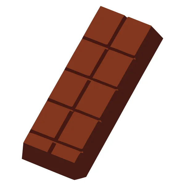 Chocolate Dulce Barra Ilustración Diseño Sobre Blanco — Vector de stock