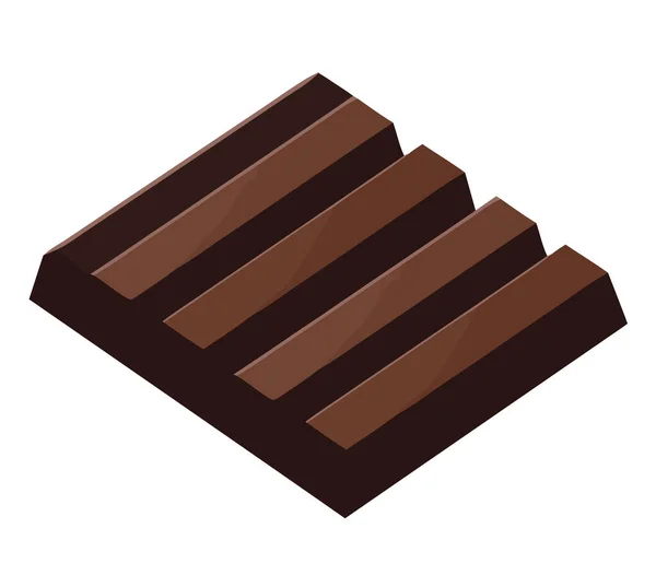 Dunkler Schokoladenriegel Über Weißer — Stockvektor