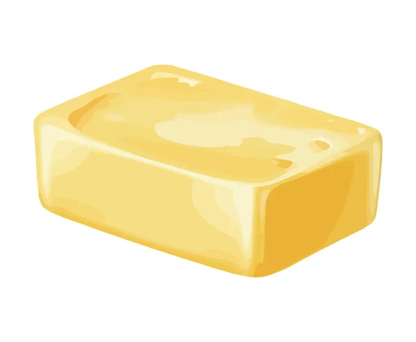 Butter Block Illustration White — Stock Vector