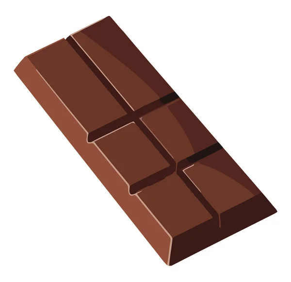 Barre Chocolat Noir Illustration Design Sur Blanc — Image vectorielle