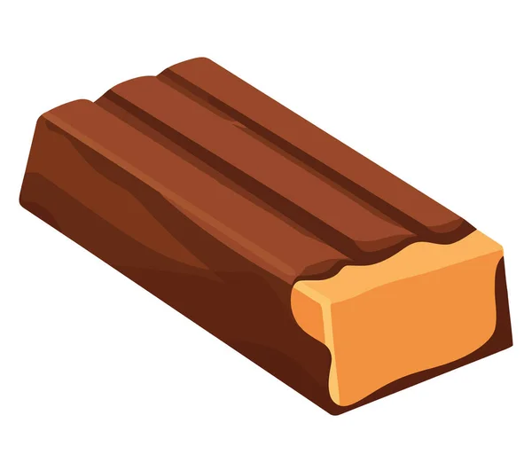 Zoete Chocolade Bar Illustratie Wit — Stockvector