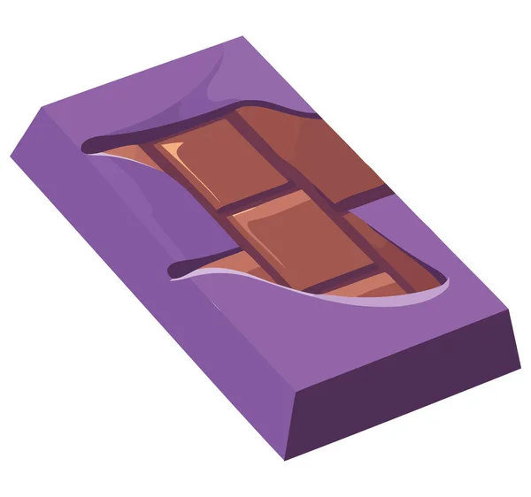 Pure Chocolade Bar Illustratie Vector Wit — Stockvector
