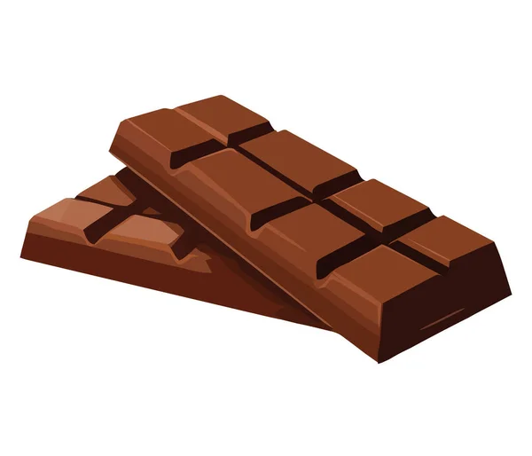 ホワイトの上に甘いチョコレートバーイラストベクトル — ストックベクタ