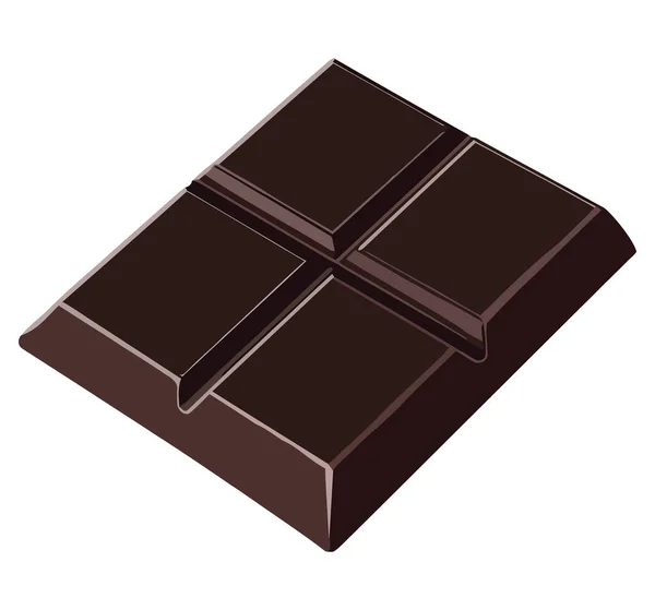 Petite Illustration Barre Chocolat Sur Blanc — Image vectorielle
