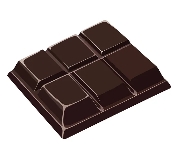 Pequeno Design Vetor Barra Chocolate Sobre Branco — Vetor de Stock