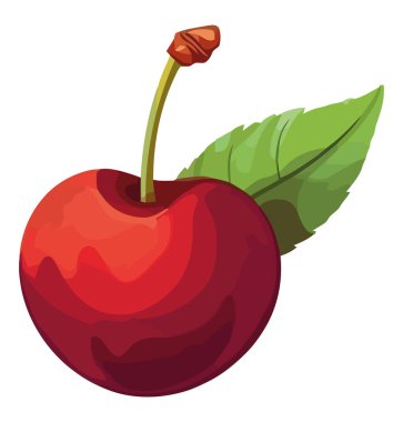 Beyaz üzerine kırmızı kiraz tasarımı