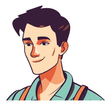 Smiling boy design over white