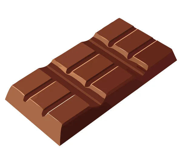 Barra Chocolate Ilustración Vector Sobre Blanco — Archivo Imágenes Vectoriales
