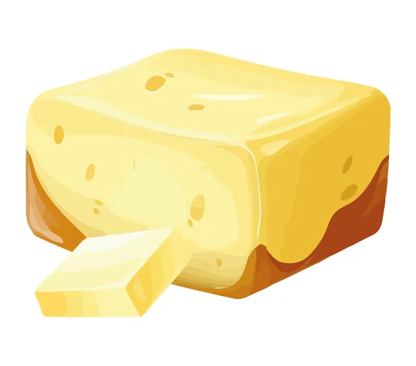 Design Bloco Manteiga Sobre Branco —  Vetores de Stock