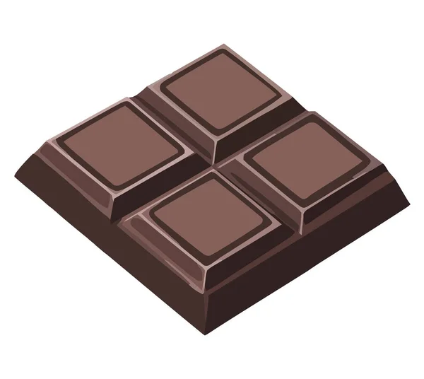 Pequeño Chocolate Barra Vector Sobre Blanco — Vector de stock
