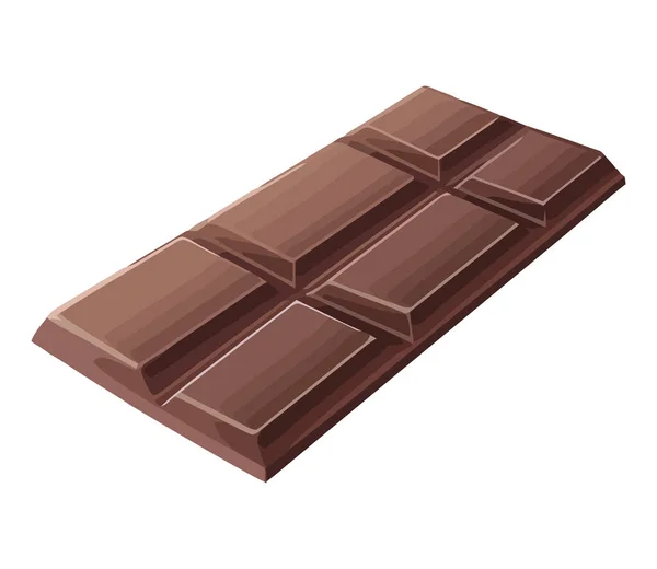 Barra Chocolate Negro Con Cacao Sobre Blanco — Vector de stock