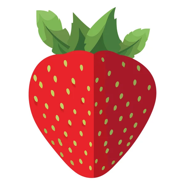 Juicy Ripe Strawberry Illustration White — Stock Vector