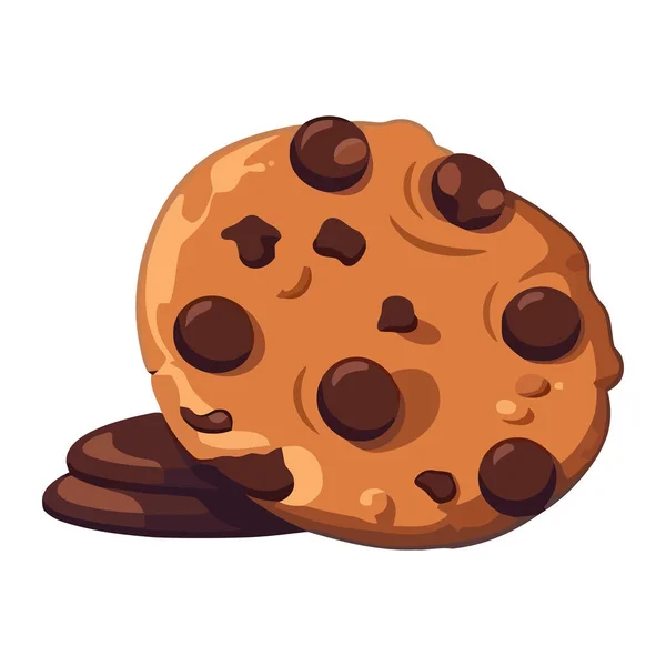 Biscuit Chocolat Gourmand Sur Blanc — Image vectorielle