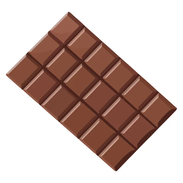 Design Barra Chocolate Escuro Sobre Branco — Vetor de Stock